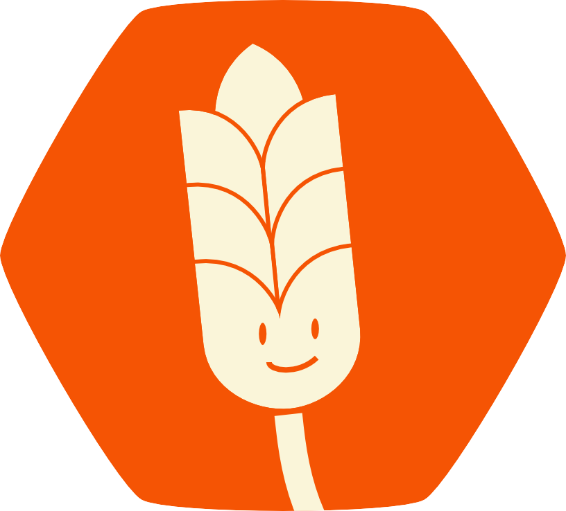logo pur blé, épis de blé qui sourit